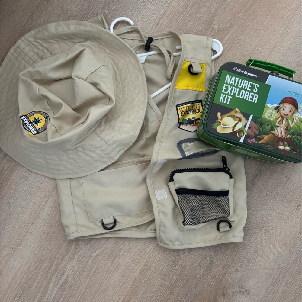 Nature Explorer Beige Hat and Vest Set